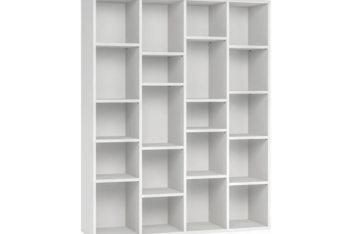 Miliboo Bibliothèque Et Étagère|Bibliothèque Et Étagère-Bibliothèque design en bois blanc L149 cm RYTHM