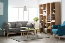 Miliboo Bibliothèque Et Étagère|Bibliothèque Et Étagère-Bibliothèque design en bois blanc L149 cm RYTHM