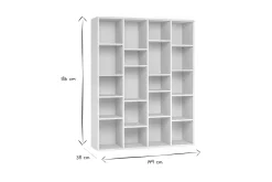 Miliboo Bibliothèque Et Étagère|Bibliothèque Et Étagère-Bibliothèque design en bois blanc L149 cm RYTHM