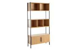 Miliboo Bibliothèque Et Étagère|Bibliothèque Et Étagère-Bibliothèque en bois clair chêne et métal noir L98 cm SILKA