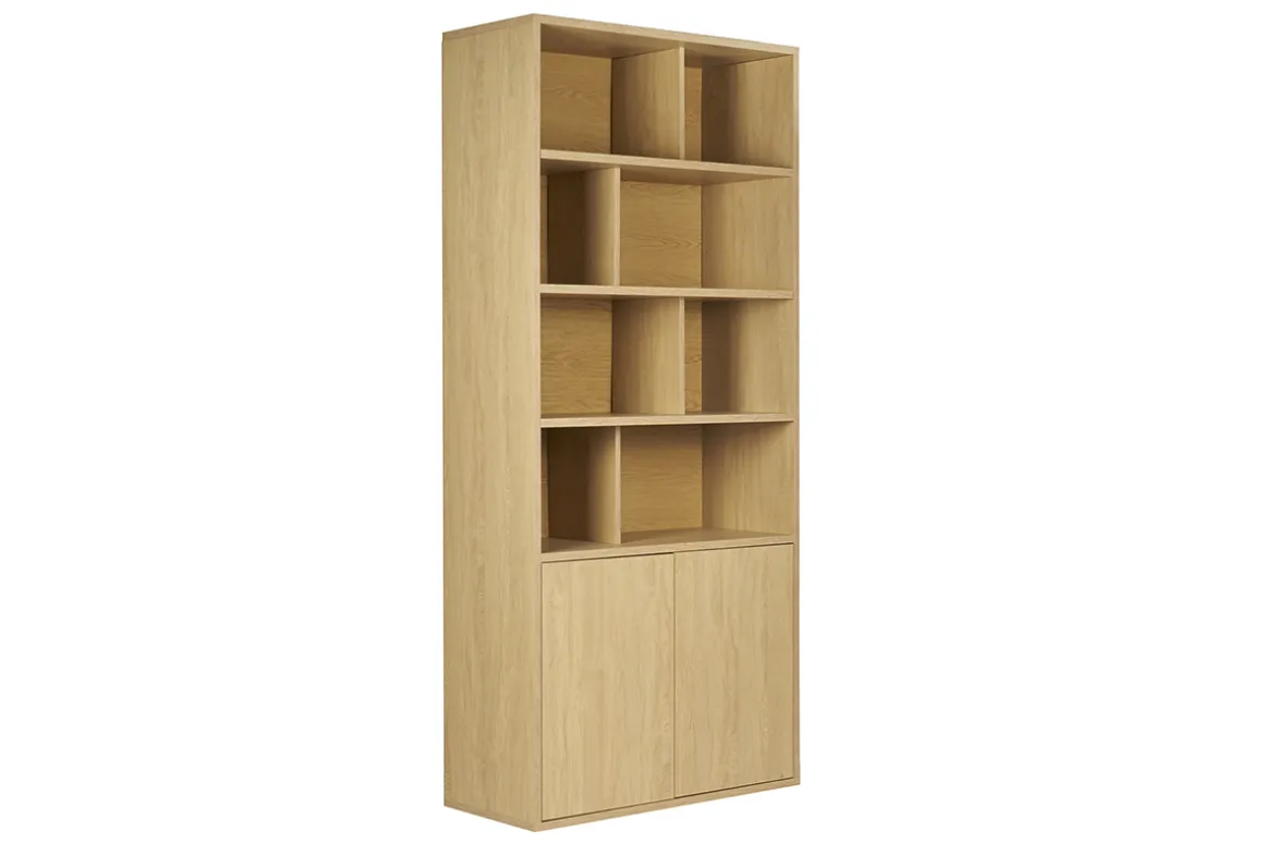 Miliboo Bibliothèque Et Étagère|Bibliothèque Et Étagère-Bibliothèque finition bois clair chêne L92 cm NAGANO