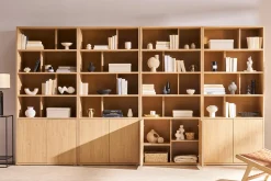 Miliboo Bibliothèque Et Étagère|Bibliothèque Et Étagère-Bibliothèque finition bois clair chêne L92 cm NAGANO