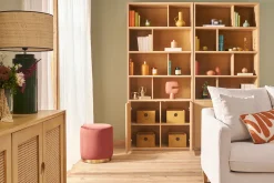 Miliboo Bibliothèque Et Étagère|Bibliothèque Et Étagère-Bibliothèque finition bois clair chêne L92 cm NAGANO