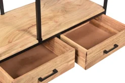 Miliboo Bibliothèque Et Étagère|Bibliothèque Et Étagère-Bibliothèque industrielle en bois massif et métal noir L90 cm JASPE