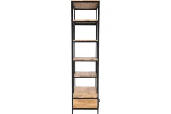 Miliboo Bibliothèque Et Étagère|Bibliothèque Et Étagère-Bibliothèque industrielle en bois massif et métal noir L90 cm JASPE