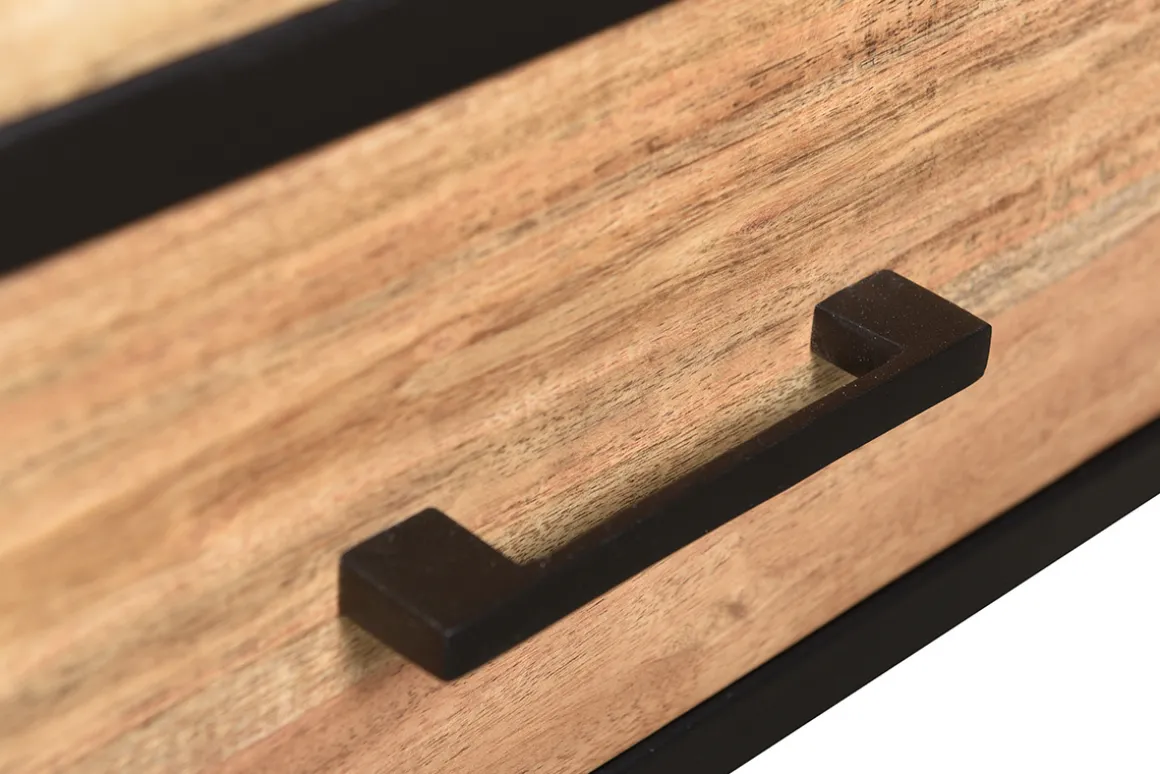 Miliboo Bibliothèque Et Étagère|Bibliothèque Et Étagère-Bibliothèque industrielle en bois massif et métal noir L90 cm JASPE