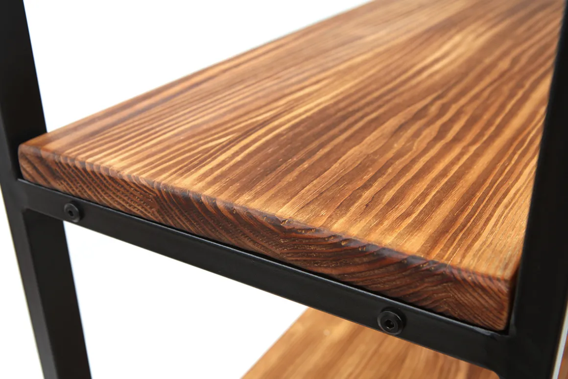 Miliboo Bibliothèque Et Étagère|Bibliothèque Et Étagère-Bibliothèque industrielle ouverte en bois clair et métal noir L100 cm ARISTOTE