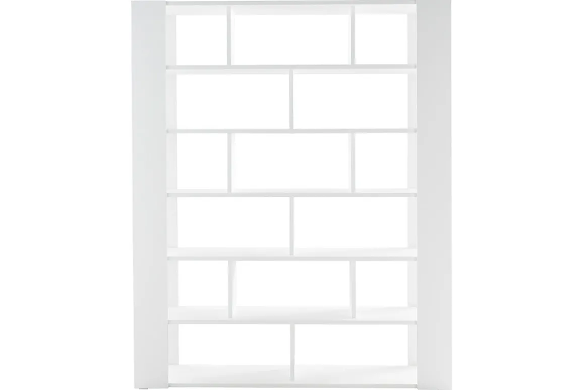 Miliboo Bibliothèque Et Étagère|Bibliothèque Et Étagère-Bibliothèque multi casiers design finition bois blanc chêne L168 cm MUSSO