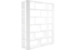 Miliboo Bibliothèque Et Étagère|Bibliothèque Et Étagère-Bibliothèque multi casiers design finition bois blanc chêne L168 cm MUSSO