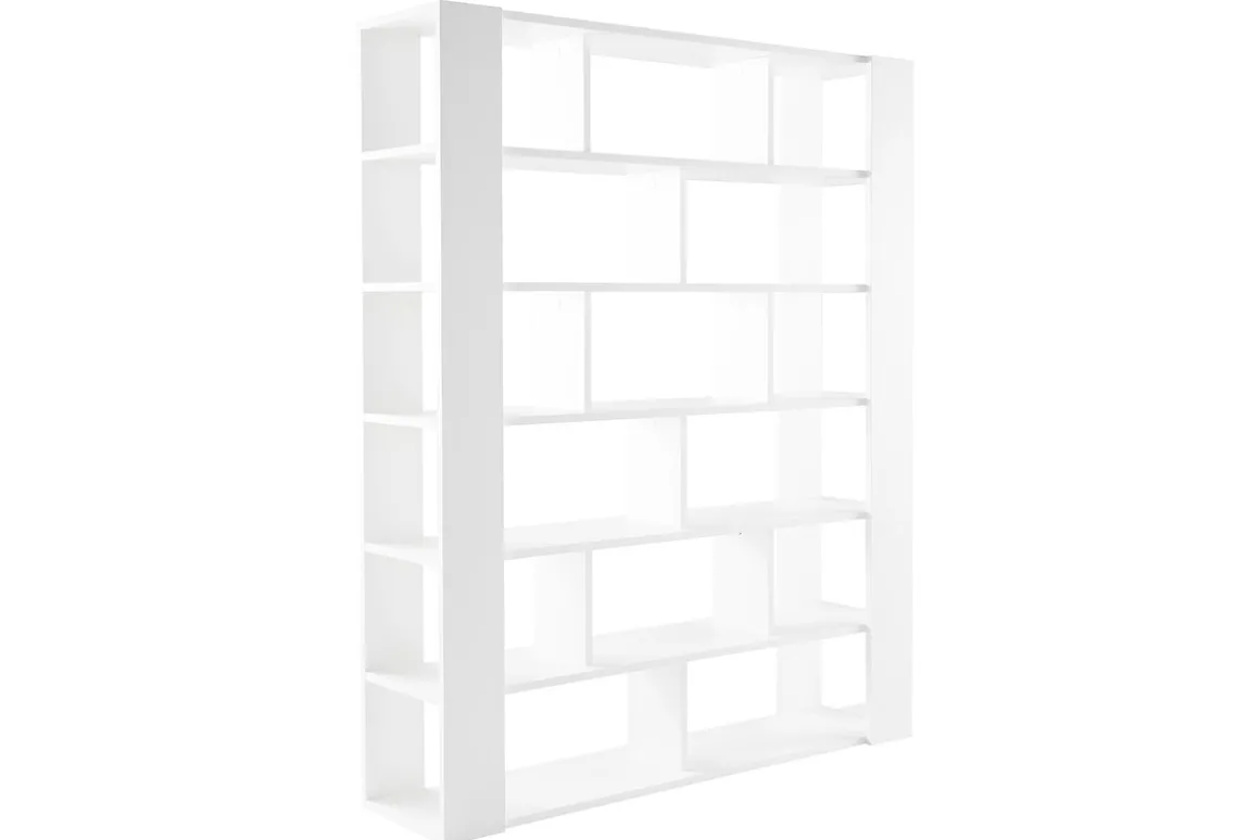 Miliboo Bibliothèque Et Étagère|Bibliothèque Et Étagère-Bibliothèque multi casiers design finition bois blanc chêne L168 cm MUSSO