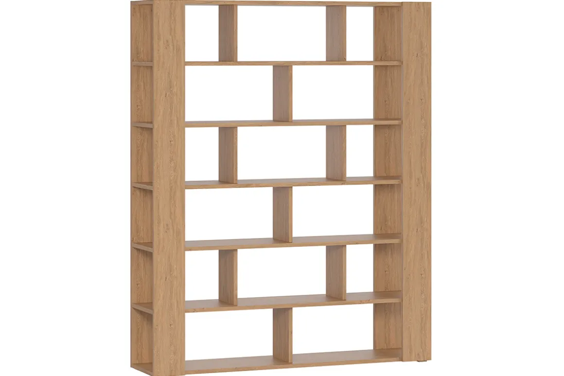 Miliboo Bibliothèque Et Étagère|Bibliothèque Et Étagère-Bibliothèque multi casiers design finition bois clair chêne L168 cm MUSSO