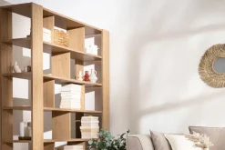 Miliboo Bibliothèque Et Étagère|Bibliothèque Et Étagère-Bibliothèque multi casiers design finition bois clair chêne L168 cm MUSSO