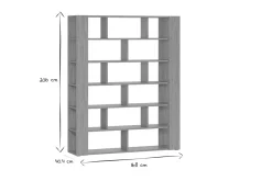 Miliboo Bibliothèque Et Étagère|Bibliothèque Et Étagère-Bibliothèque multi casiers design finition bois clair chêne L168 cm MUSSO