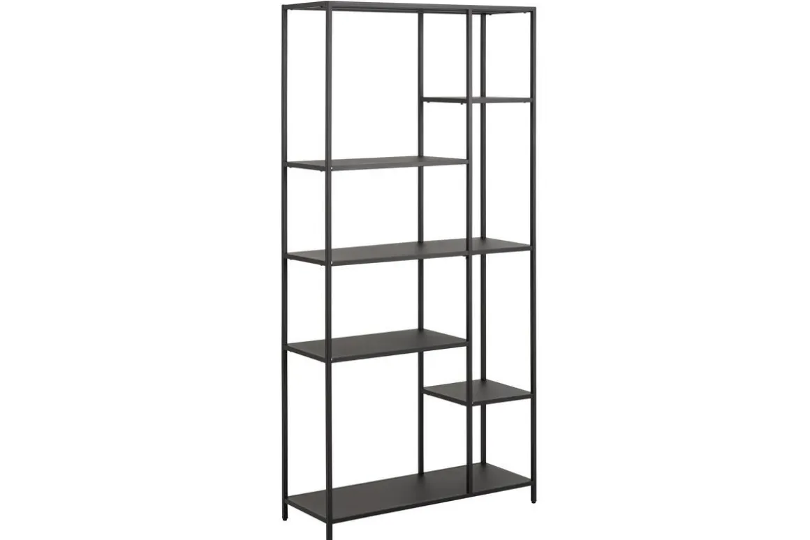 Miliboo Bibliothèque Et Étagère|Bibliothèque Et Étagère-Bibliothèque ouverte design en métal noir L80 cm PODIUM