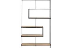 Miliboo Bibliothèque Et Étagère|Bibliothèque Et Étagère-Bibliothèque ouverte finition bois clair et métal noir L114 cm TRESCA