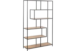 Miliboo Bibliothèque Et Étagère|Bibliothèque Et Étagère-Bibliothèque ouverte finition bois clair et métal noir L114 cm TRESCA