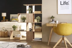 Miliboo Bibliothèque Et Étagère|Bibliothèque Et Étagère-Bibliothèque ouverte séparateur design finition bois clair chêne L139 cm COMO