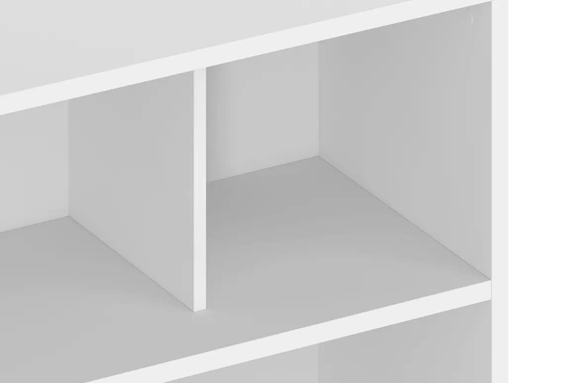 Miliboo Bibliothèque Et Étagère|Bibliothèque Et Étagère-Bibliothèque scandinave blanc mat L140 cm EPURE