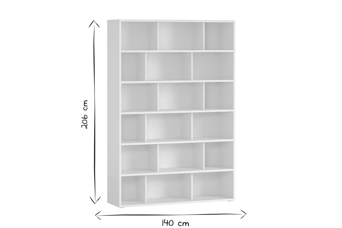 Miliboo Bibliothèque Et Étagère|Bibliothèque Et Étagère-Bibliothèque scandinave blanc mat L140 cm EPURE