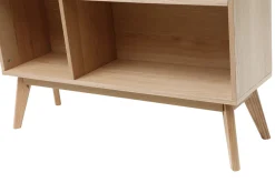 Miliboo Bibliothèque Et Étagère|Bibliothèque Et Étagère-Bibliothèque scandinave en bois clair chêne 8 casiers L110 cm INGRID