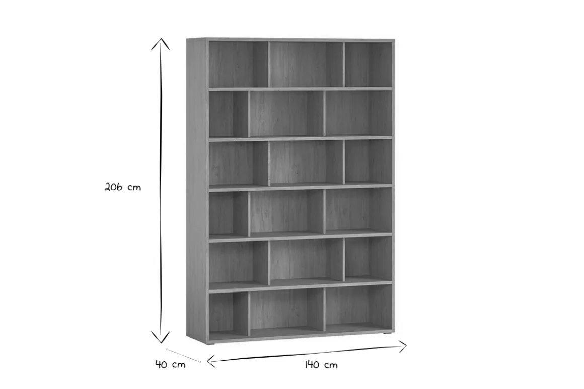 Miliboo Bibliothèque Et Étagère|Bibliothèque Et Étagère-Bibliothèque scandinave finition bois clair chêne L140 cm EPURE