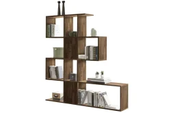 Miliboo Bibliothèque Et Étagère|Bibliothèque Et Étagère-Bibliothèque séparateur design finition bois noyer L139 cm COMO