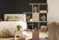 Miliboo Bibliothèque Et Étagère|Bibliothèque Et Étagère-Bibliothèque séparateur design finition bois noyer L139 cm COMO