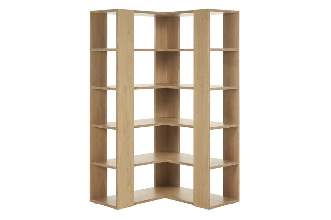 Miliboo Bibliothèque Et Étagère|Bibliothèque Et Étagère-Bibliothèque étagère d'angle finition bois clair chêne L95 cm MUSSO