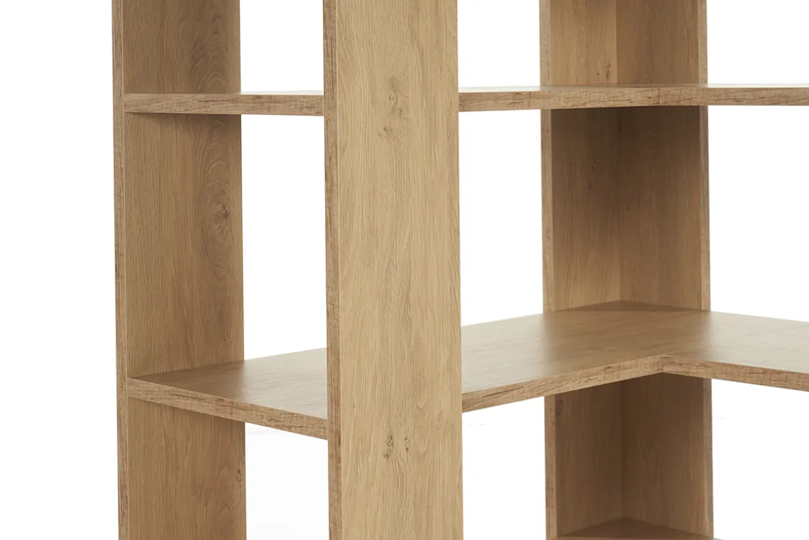 Miliboo Bibliothèque Et Étagère|Bibliothèque Et Étagère-Bibliothèque étagère d'angle finition bois clair chêne L95 cm MUSSO