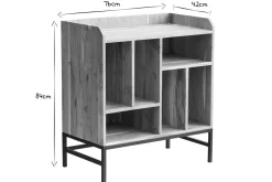 Miliboo Buffet-Buffet de rangement vinyles en bois massif et métal noir L76 cm BLUES