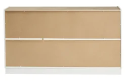 Miliboo Buffet-Buffet design blanc laqué brillant et bois clair 3 portes L155 cm NELIO
