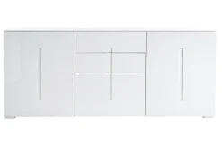 Miliboo Buffet-Buffet design blanc laqué brillant 2 portes 3 tiroirs L180 cm TED
