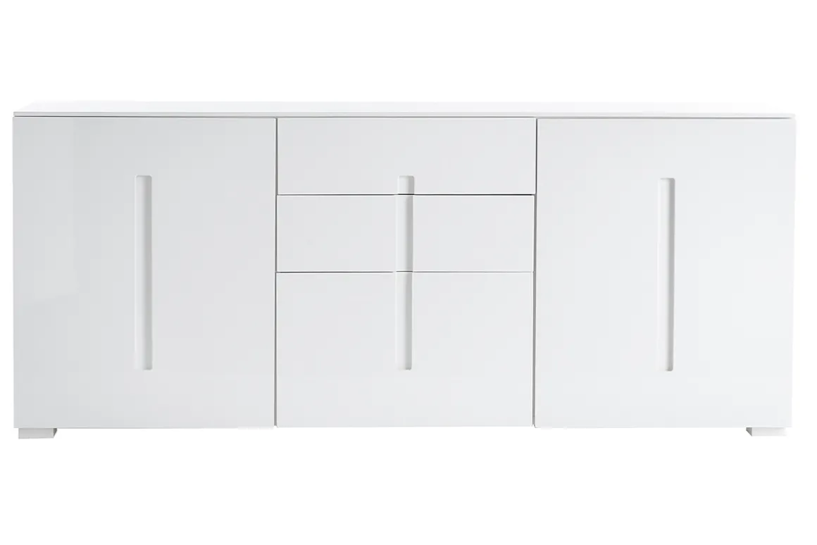 Miliboo Buffet-Buffet design blanc laqué brillant 2 portes 3 tiroirs L180 cm TED