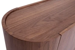 Miliboo Buffet-Buffet design bois foncé noyer et métal noir 3 portes L160 cm SKYE