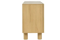 Miliboo Buffet-Buffet design en bois clair chêne massif gravé 4 portes L180 cm GOSHI