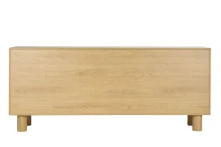 Miliboo Buffet-Buffet design en bois clair chêne massif gravé 4 portes L180 cm GOSHI