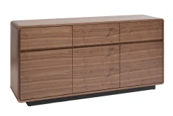 Miliboo Buffet-Buffet design en bois foncé noyer 3 portes 3 tiroirs L160 cm JAKO