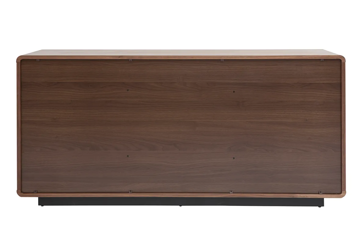 Miliboo Buffet-Buffet design en bois foncé noyer 3 portes 3 tiroirs L160 cm JAKO