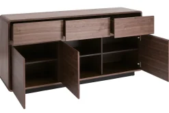 Miliboo Buffet-Buffet design en bois foncé noyer 3 portes 3 tiroirs L160 cm JAKO
