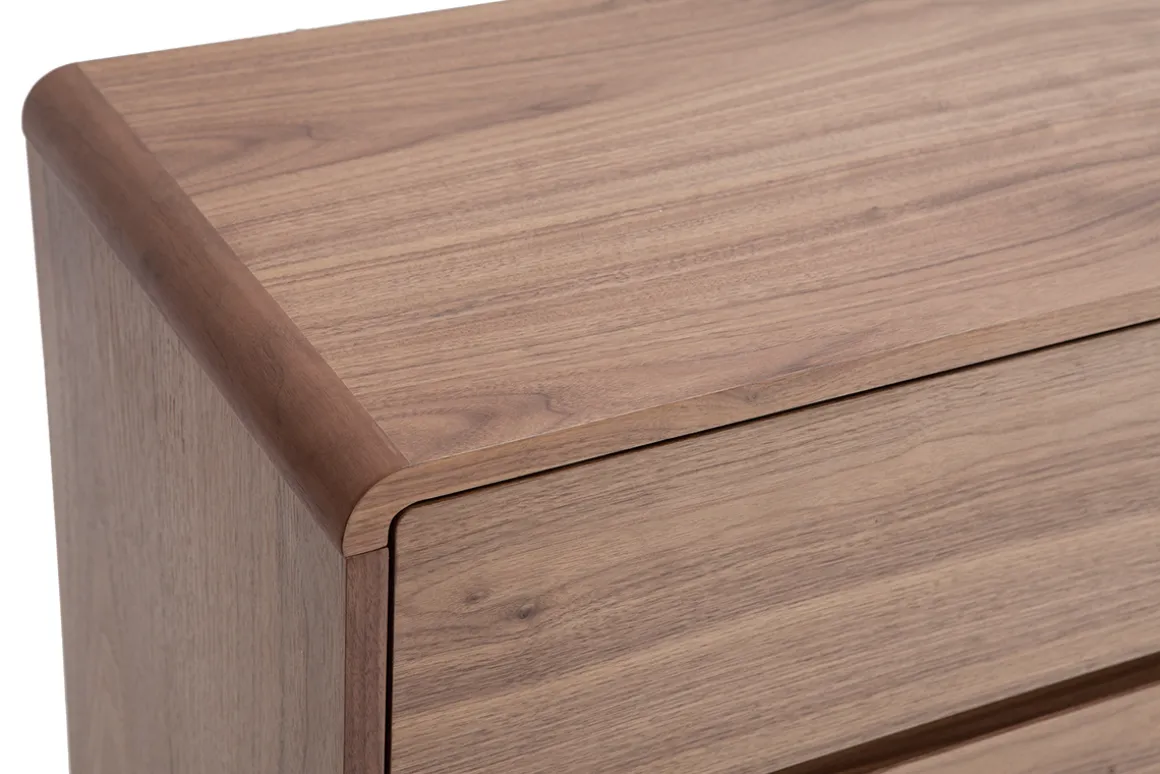 Miliboo Buffet-Buffet design en bois foncé noyer 3 portes 3 tiroirs L160 cm JAKO