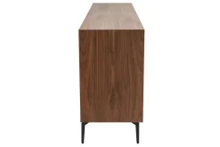Miliboo Buffet-Buffet design en bois foncé noyer et métal noir 4 portes 2 tiroirs L180 cm BLISS