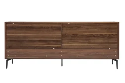 Miliboo Buffet-Buffet design en bois foncé noyer et métal noir 4 portes 2 tiroirs L180 cm BLISS