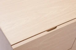 Miliboo Buffet-Buffet design finition bois clair chêne et métal noir 2 portes 4 tiroirs L180 cm ALASKA