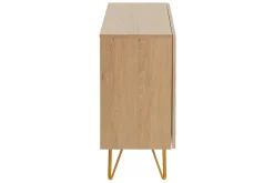 Miliboo Buffet-Buffet design gravé finition bois clair chêne et métal doré 2 portes L107 cm OZEN