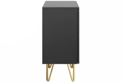 Miliboo Buffet-Buffet design gravé noir et métal doré 2 portes L107 cm OZEN