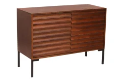 Miliboo Buffet-Buffet en bois foncé manguier massif et métal noir 2 portes L100 cm ONDA