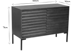 Miliboo Buffet-Buffet en bois foncé manguier massif et métal noir 2 portes L100 cm ONDA