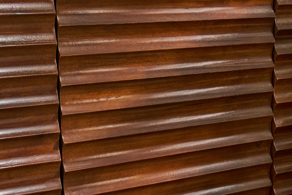 Miliboo Buffet-Buffet en bois foncé manguier massif et métal noir 3 portes L140 cm ONDA