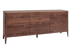 Miliboo Buffet-Buffet en bois foncé noyer 2 portes 3 tiroirs 180 cm BENJA