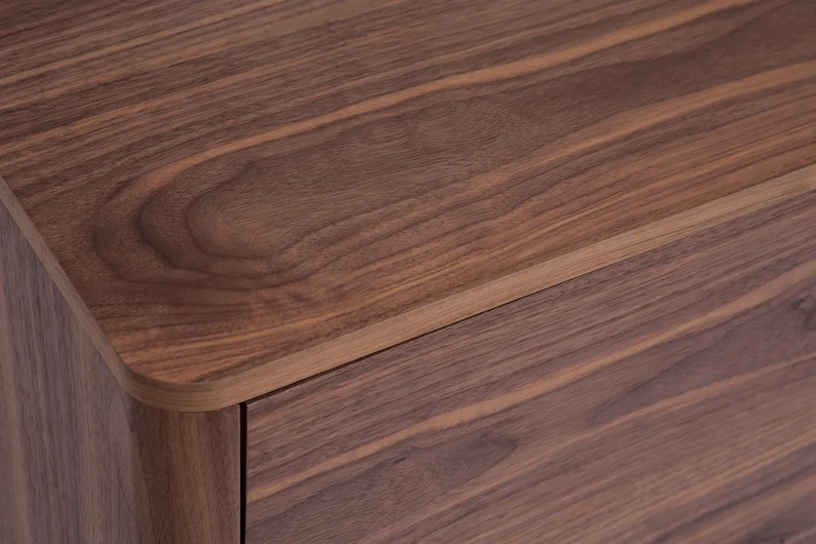 Miliboo Buffet-Buffet en bois foncé noyer 2 portes 3 tiroirs 180 cm BENJA